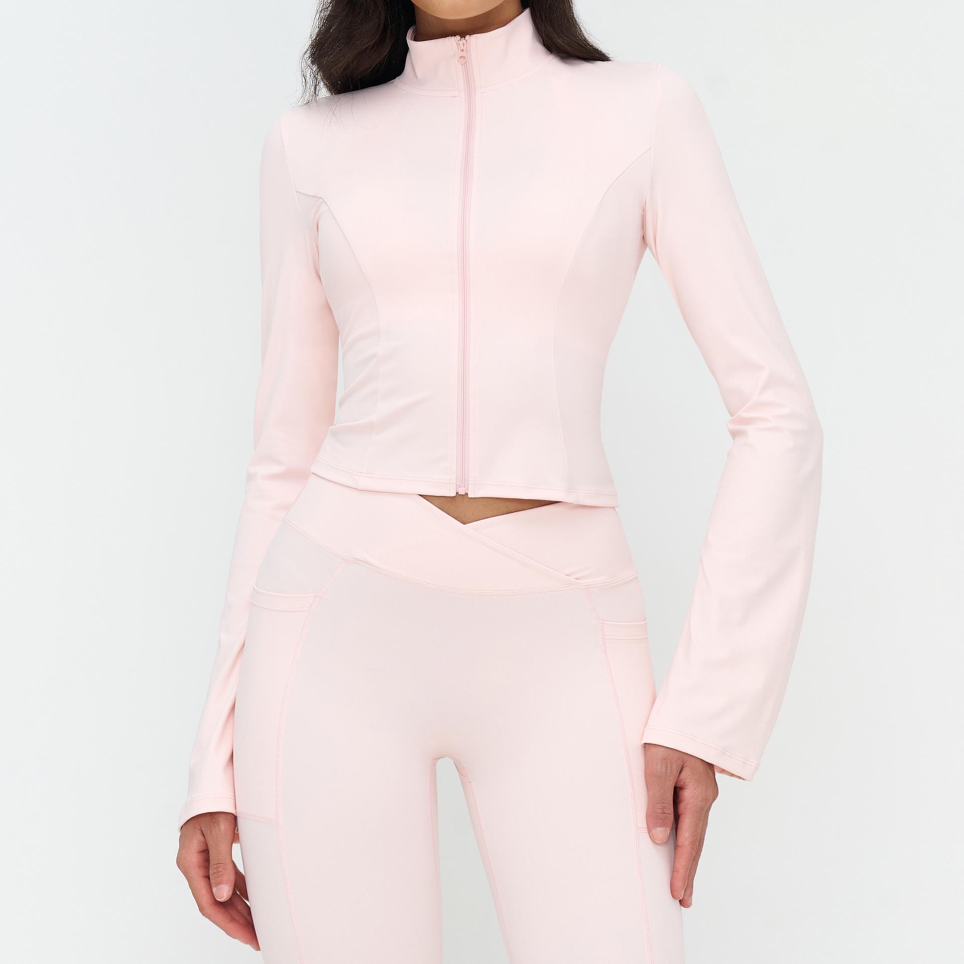 Women s Flared Sleeve Yoga Jacket with Stand Collar - Bare-feel, Zippered Sports Top for Running Extra Large