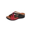 Large Size Color Matching Slippers Women's New Fish Mouth Thick Bottom Fashion Belt Buckle One-word Cool Slippers