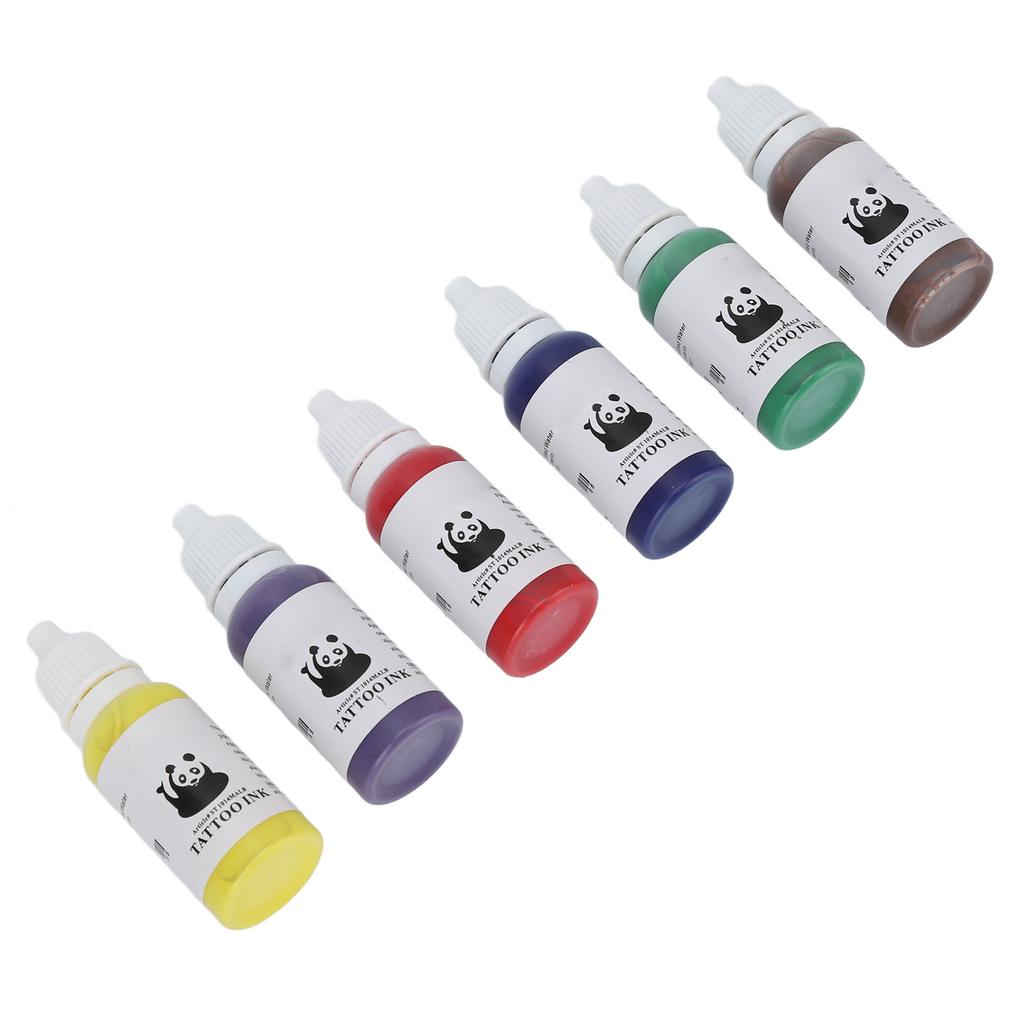 6 Color 15ml Tattoo Pigment Set Professional Home Salon Fast Coloring Tattoo Ink for Novice Tattoo Artist