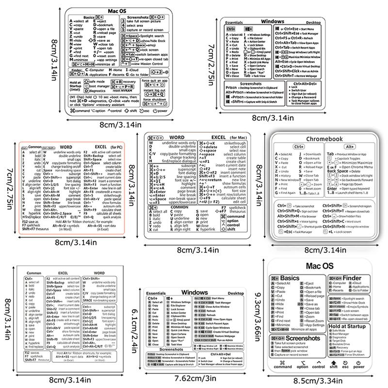 1PC Office Software Memory Waterproof Learn Self-adhesive General Shortcut Keys Assistance Laptops Fast Improve Efficiency