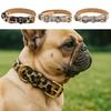Pet Walking Dog Collar PU Leather Leopard Dog Collar Fashionable Pet Collar  Small Medium Dogs