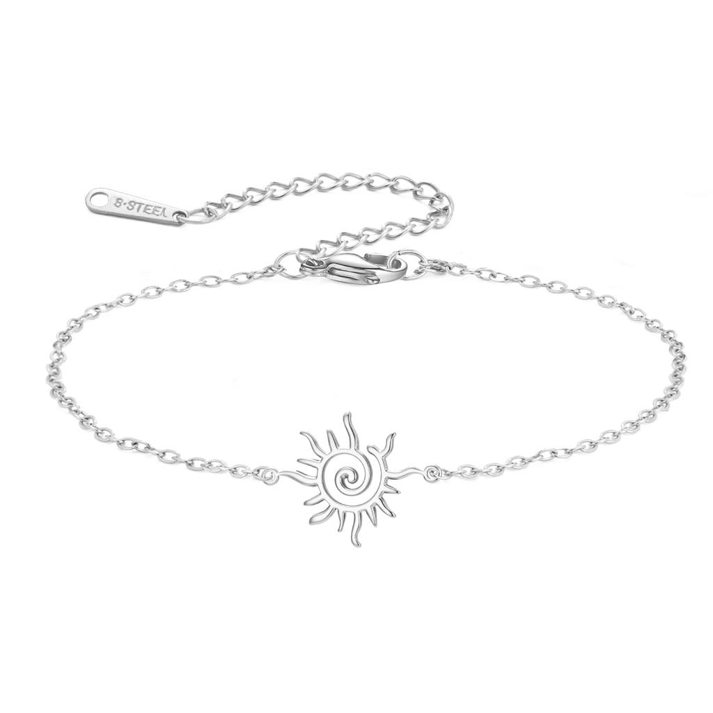 Cazador Stainless Steel Swirl Spiral Sun Totem Charm Bracelets Jewelry Gold Color Women's Hand Bracelet 2026 Trend Wholesale