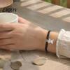 Small Animal Themed Gifts Cute Highland Cow Bracelet for Women, Metal Charm Adjustable Woven Rope Wristband with Card, Handmade Braided String