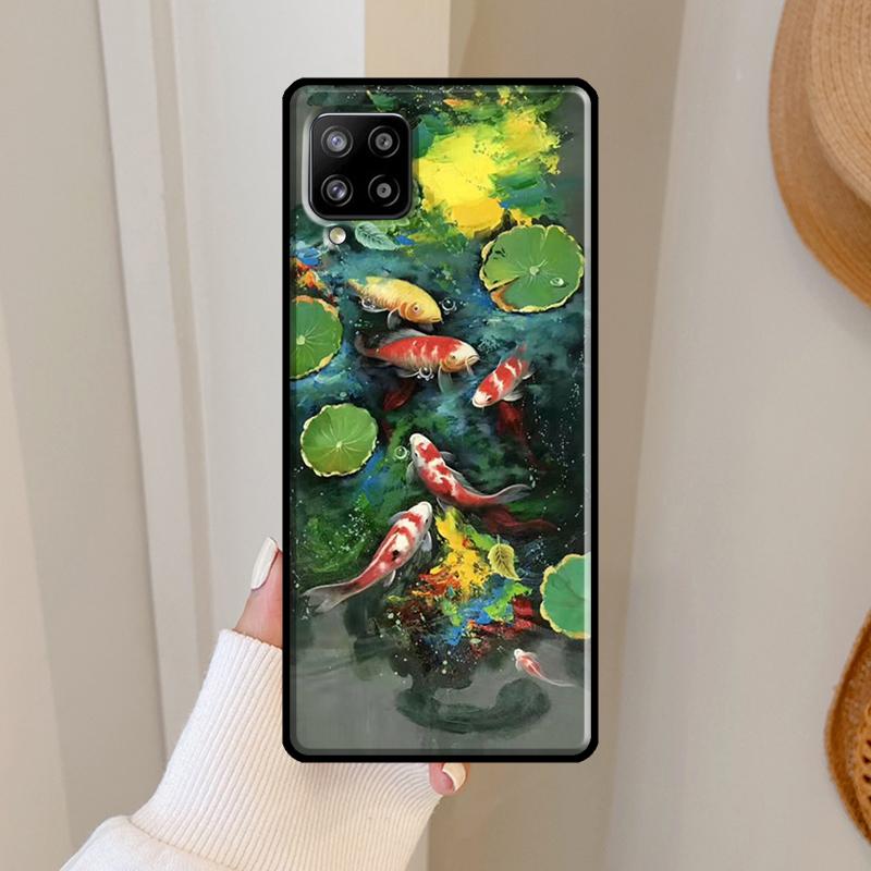 Koi Carp Fish Painting Case For Samsung Galaxy A06 A05 A16 A26 A36 A56 A33 A32 A52 A15 A53 A13 A34 A54 A14 A35 A55