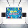 2D Flat Kids Science Party Backdrop "Happy Birthday" Lab Test Tube Background Cloth