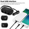 Triple Port 12V/24V Car Charger - Dual USB Fast Charging with LED Light for iPhone Android GPS Dash Cam