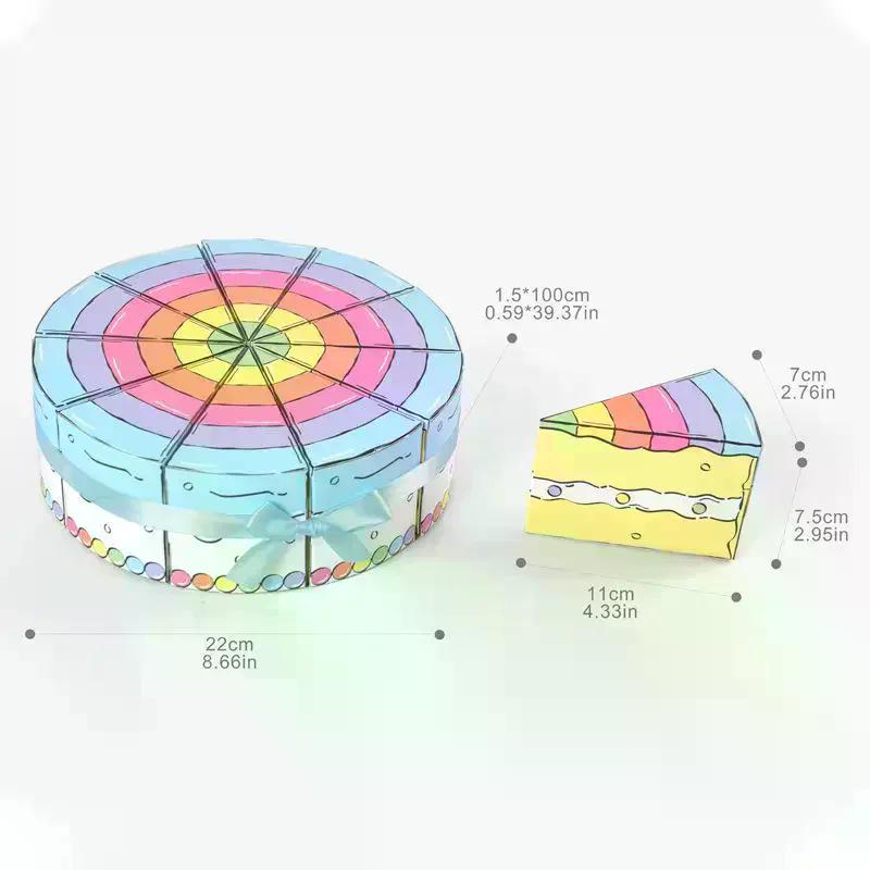 10 Piezas Caja de Regalo de Papel con Forma de Pastel Triangular Galleta Caramelo Recuerdos para Baby Shower Dulce Fiesta de Cumpleaños para Niños Cajas de Empaque para Postre