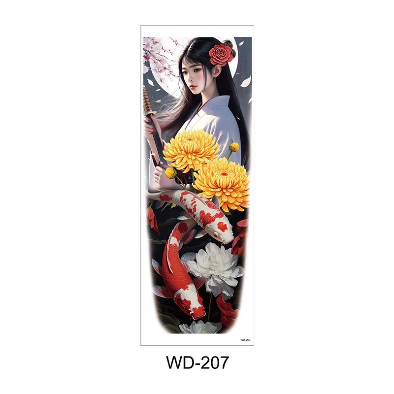 Long Flower Full Arm Waterproof Temporary Tattoo Stickers