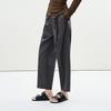 LESS Women's 100% Wool Straight Cropped Pants
