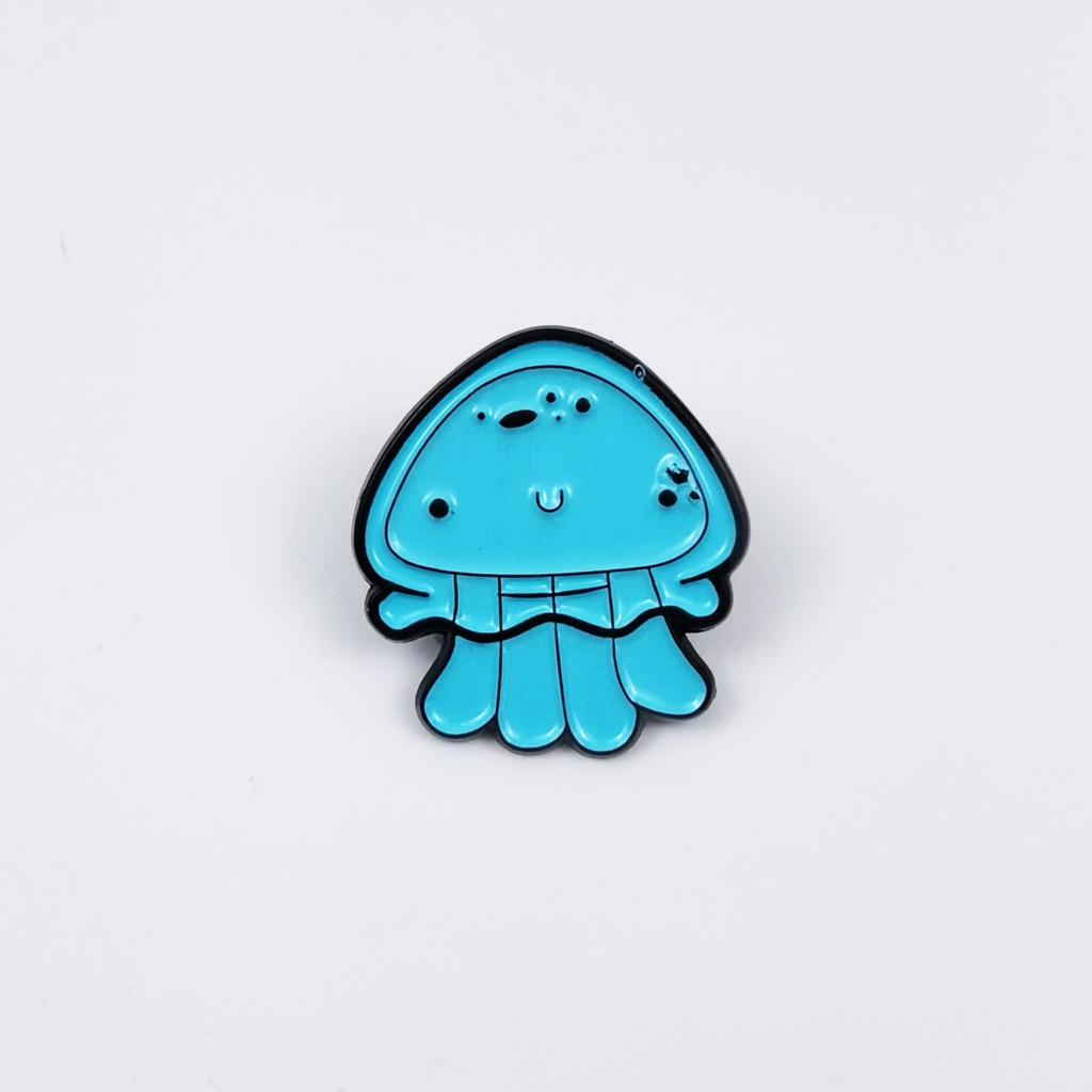Creative Marine Animal Brooches: Seahorse, Shark, Jellyfish Cartoon Metal Accessories