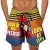 Men Drawstring Casual  Printed Beach Work Casual Trouser Shorts Pants