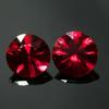 Natural Red Ruby Loose Gemstone 17.00 ct Diamond Cut Round Shape Pair for Jewelry Making and Crafts