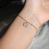 Classic Pave Zirconia A-Z Letter Bracelet Women Fashion 26 Initials Stainless Steel Chain Charm Bracelet For Women Jewelry Gift