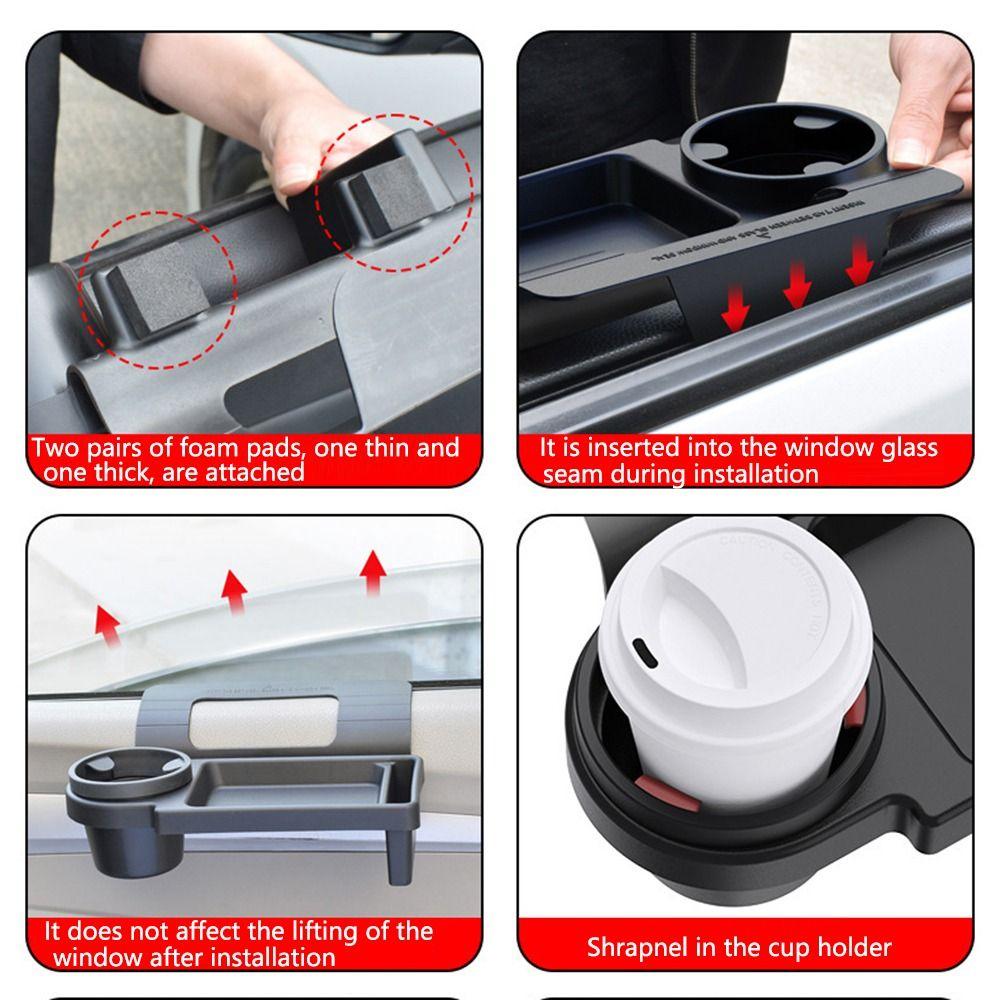 Water Cup Holder Side Hanging Storage Rack Anti-slip Mat Car Door Organizer  Small Items