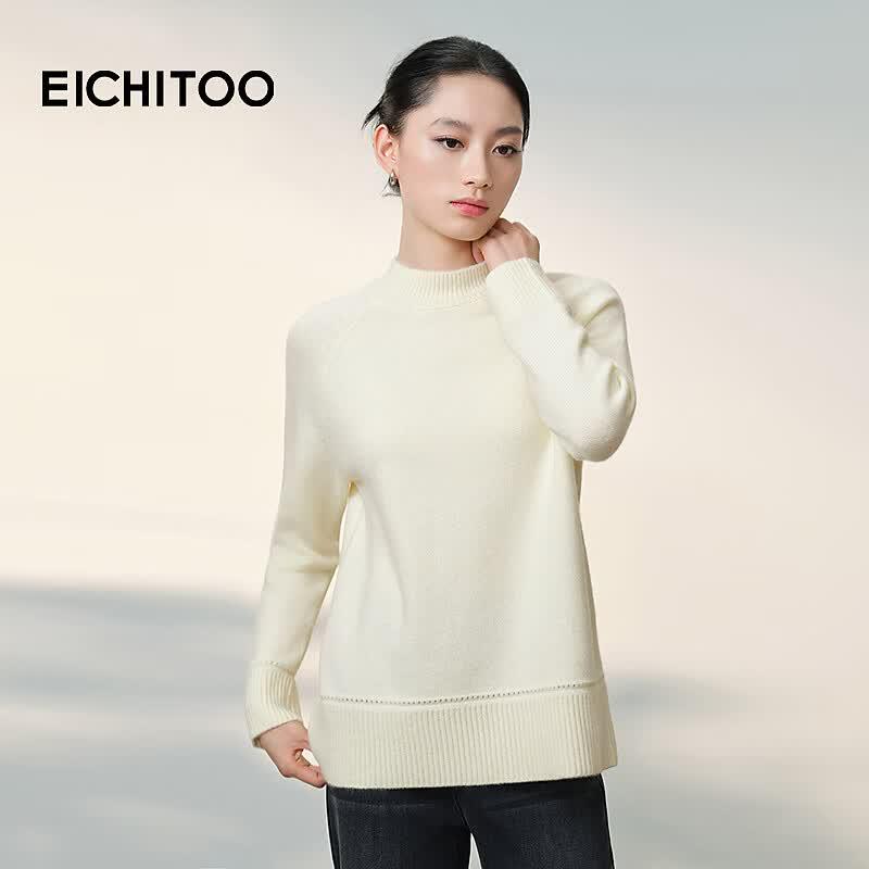 EICHITOO Women's Mock Neck Knit Sweater
