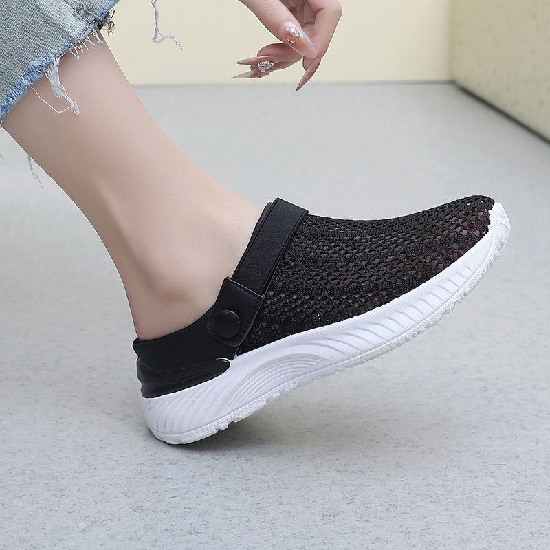 On Beach Sandals Hollow Breathable Slides Low Heel Soft Woman Slippers Clappers Slip-resistant Shoes for Women Original H Sandal