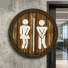 Yousheng Cotton Thread Wooden Bathroom Sign Rustic Restroom Door Men Women Hanging Sign Restaurant Office Hotel Washroom Wall Gender Identification