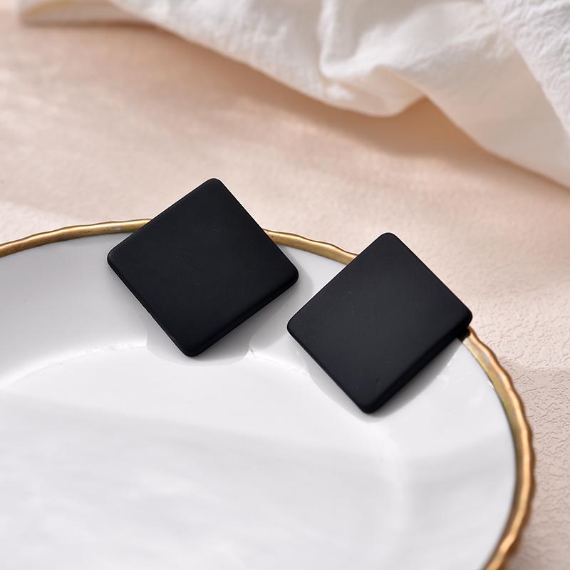 Pendientes Cuadrados de Color Caramelo de Moda Para Mujer Geométricos Grandes Azules Rojos Negros Pintura Escarchada INS Coreanos de Acrílico Sólido