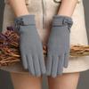 Warm Gloves Winter Touch Screen Gloves Stylish Gloves with Bowknot Decoration for Women