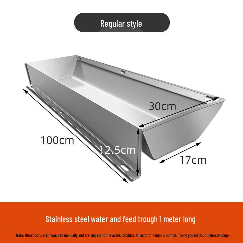 Stainless Steel Water and Feed Trough for Piglets and Fattening Pigs - Durable, Free-Feeding & Drinking Trough