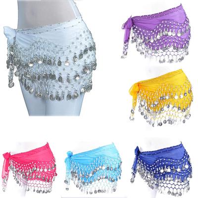 Belly Dance Hip Scarf Wrap Belt Tribal Sash Skirt  128 Coins