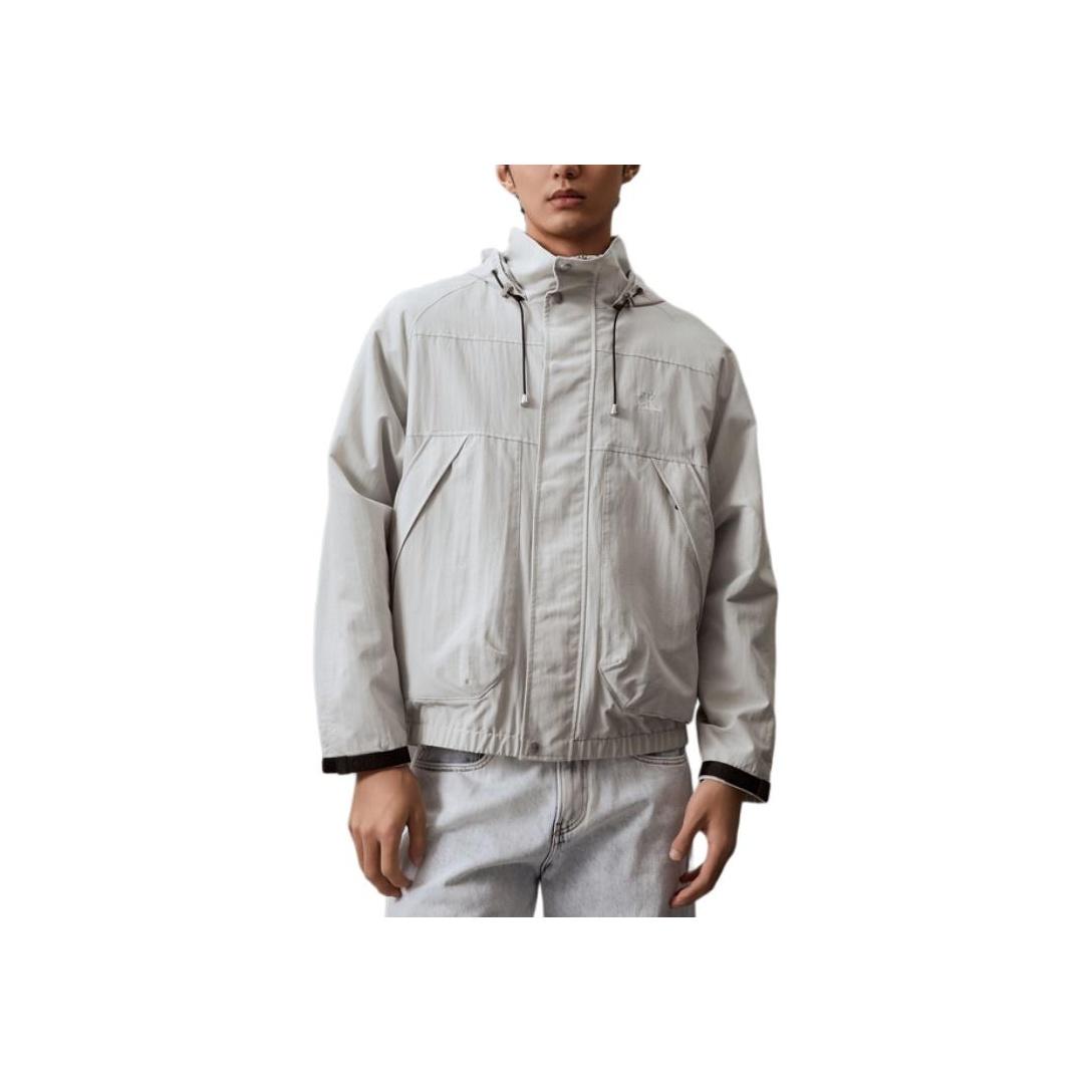 

Calvin Klein Минималистская плетеная ремешок на липучке с капюшоном и длинным рукавом мужская куртка Galaxy-Gray J325904-PC8 XXL