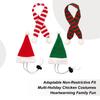 Chicken Outfits Christmas Santa Themed Christmas Pet Chicken Hat Scarf Set with Adjustable Chin Strap for Hen Hamster Rabbit