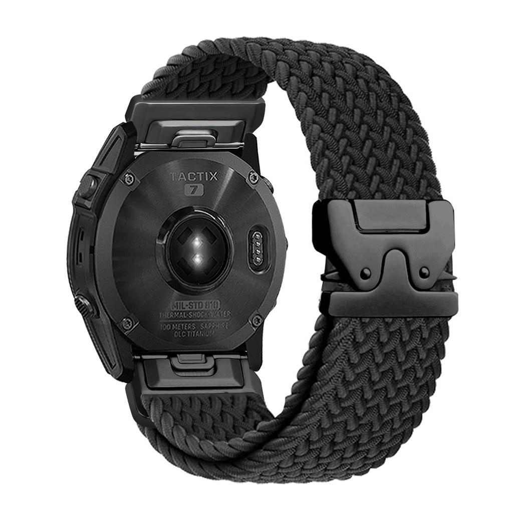 רצועת שעון ניילון נמתחת QuickFit 20/22/26 מ"מ עבור Garmin Fenix 8/7/6/5 Forerunner 965/955/945 Instinct Tactix רצועת שעון אלסטית