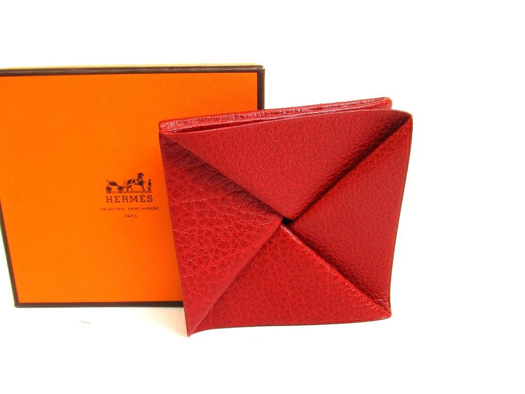 

Authentic HERMES Red Chevre Myzore Leather Coin Purse Zoulou #a865 Refurbished