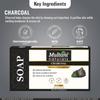 Multani Naturals Charcoal Soap Bar For Oily Skin Deep Cleansing Glycerin Soap 125 gm Pack of 5Pcs Paraben Free Body Wash