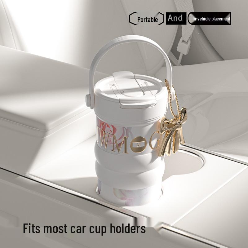 Large Floral Insulated Stainless Steel Travel Cup for Women - Perfect for Cars and Coffee