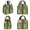 Corduroy Sage Green Pattern Insulated Lunch Bag for Kids School Cooler Thermal Food Box Tote Portable Lunch Boxes Container