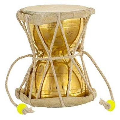 Shape Round Damru Musical Instrument, Mahadev Puja, Kirtan, Bhajans of Good Quality