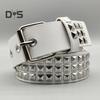 Punk Style Studded Belt Square Rivets Adjustable Straps Rock Waistband Women Girls Gothic Scene Accessories