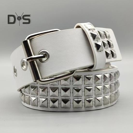 Punk Style Studded Belt Square Rivets Adjustable Straps Rock Waistband Women Girls Gothic Scene Accessories