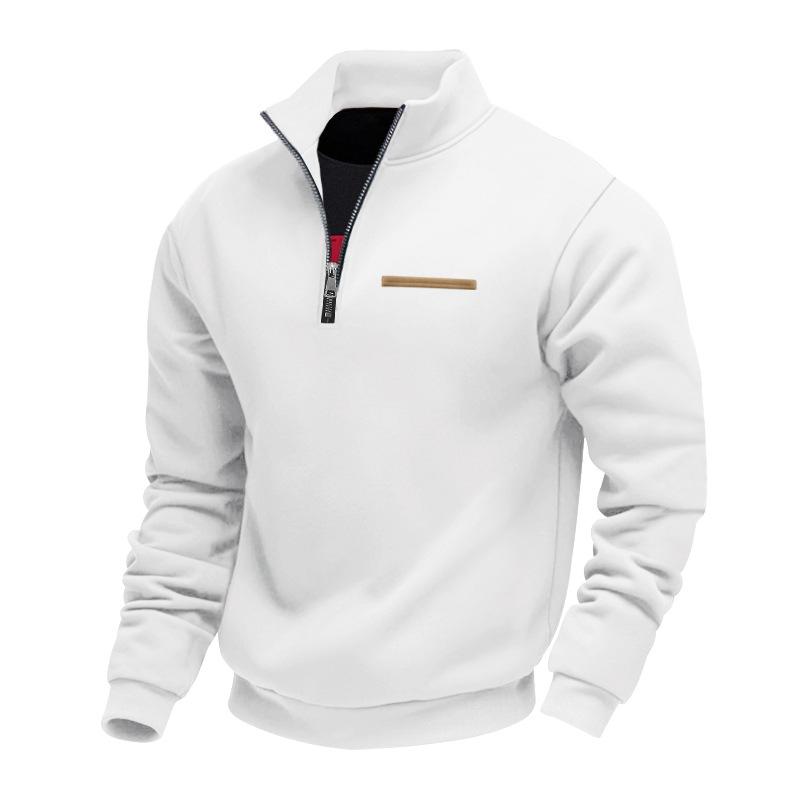 2026 Autumn and Winter New Style Loose Stand Collar Simple Solid Color Sweatshirt M белый