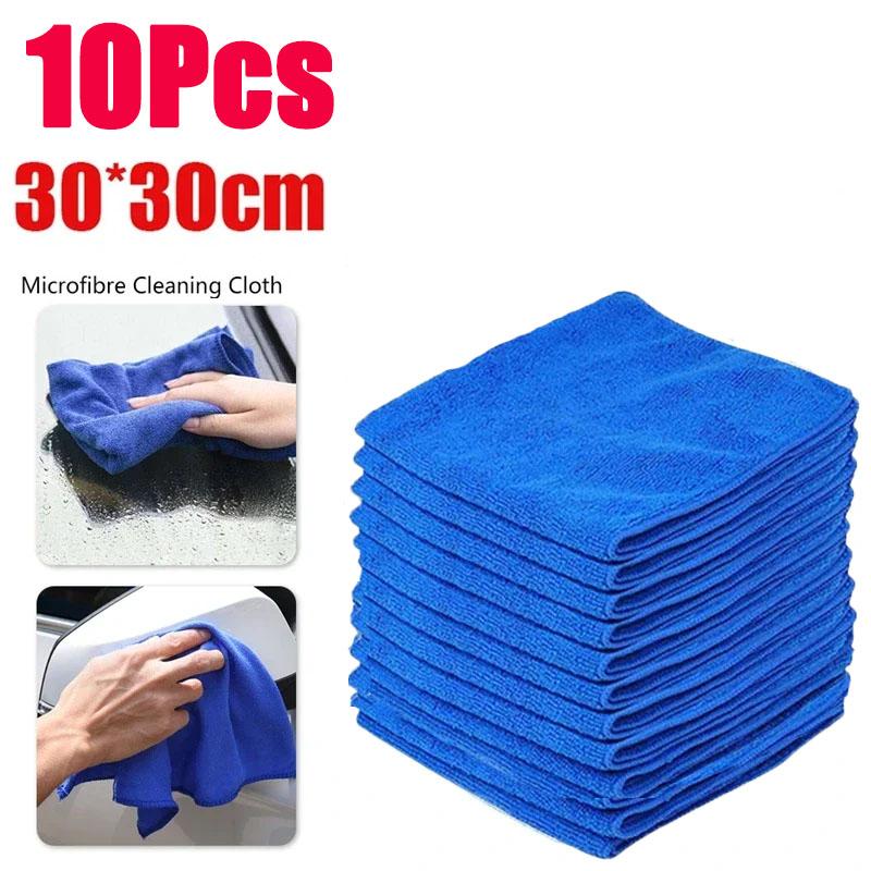 

10/20 шт. микрофибровых полотенец для мытья автомобиля, синие полотенца для мытья, сушки, полировки, впитывающие плюшевые полотенца для дома