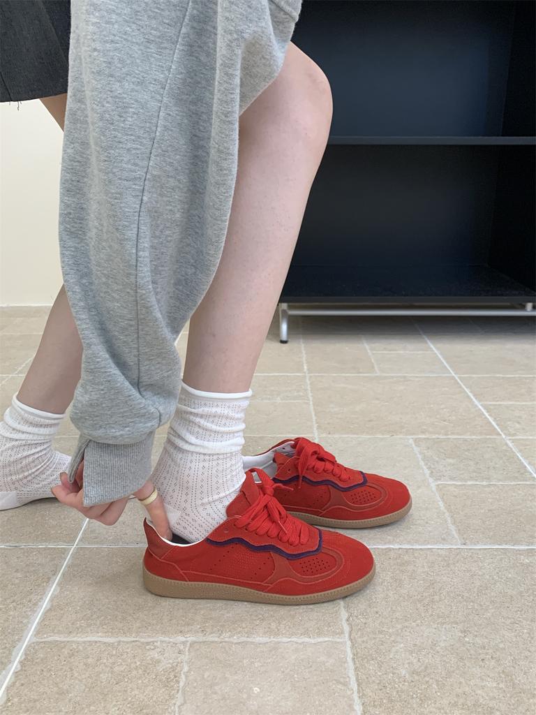 Fashion Yellow Women's Casual Sneakers Designer Training Shoes Patchwork Lace-up Sneakers Leather Flat Women's Shoes Zapatillas De Muje