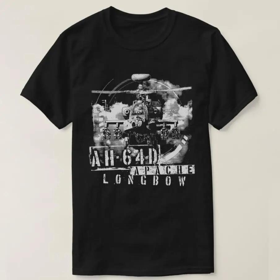 US Army Apache Longbow AH64D Kampfhubschrauber T-Shirt 100% Baumwolle Rundhals Sommer Kurzarm Freizeit Herren T-Shirt Größe S3XL