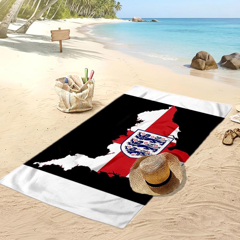 England National Football Team Printed Beach Towel Quick Dry Soft TowelPortable Large Rectangular Beach Blanket for Travel Swimming Pool