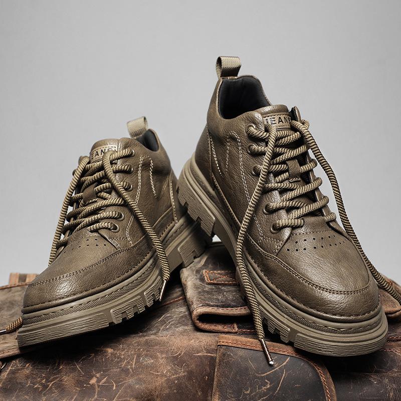 Martin boots autumn British style retro casual leather shoes sports waterproof non-slip heightening boots