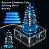 Árbol de Navidad de Luz Fluida LED Colorido 3D Kit Electrónico DIY CC 5V Caja de Música Giratoria Micro USB Práctica de Soldadura Proyecto de Navidad