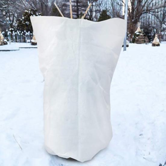 Drawstring Winter Frost Cover Wide Application Non Woven Fabric Warm Plant Protection Cover Bag for Home