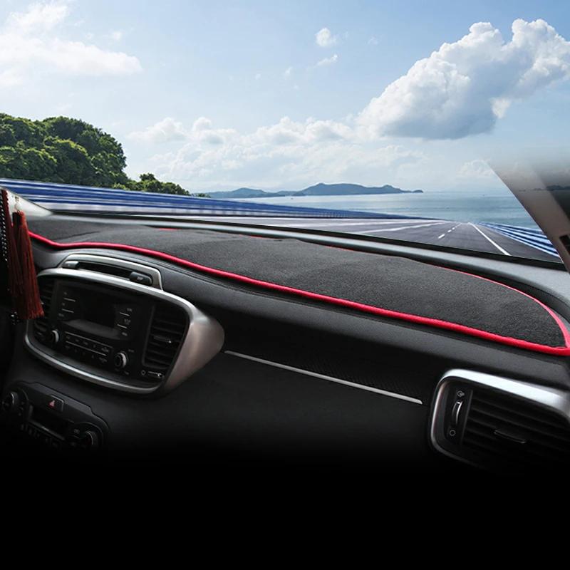 Car Dashboard Cover Avoid Light Pad Sun Shade Anti-UV Carpets Non-Slip Mats For Kia Sorento 3 UM 2015 2016 2017 2018 2019 2020