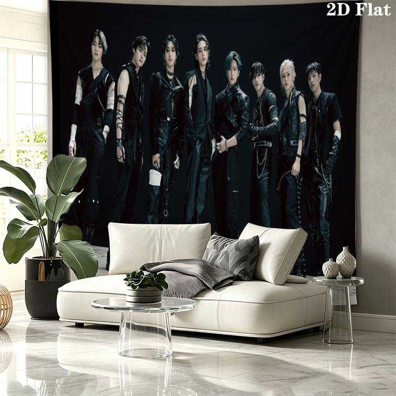 SKZ Wall tapestry, aesthetic printed fabric blanket, suitable for bedroom, living room, and home decor.