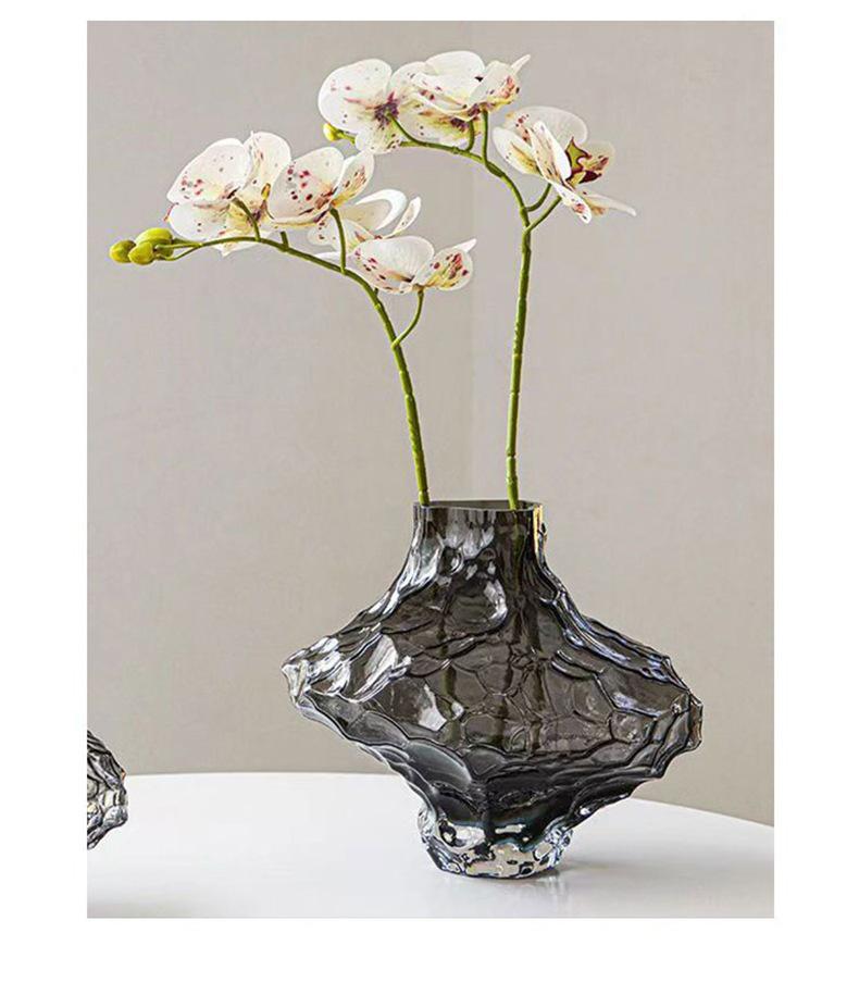 Vază Nordică Irregulară din Sticlă Valley: Decor elegant pentru casă pentru sufragerii și camere model