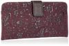 Indenya Long Wallet, Large, Purple Deerskin with Black Lacquer, Floral Arabesque Pattern, 2107-06-041