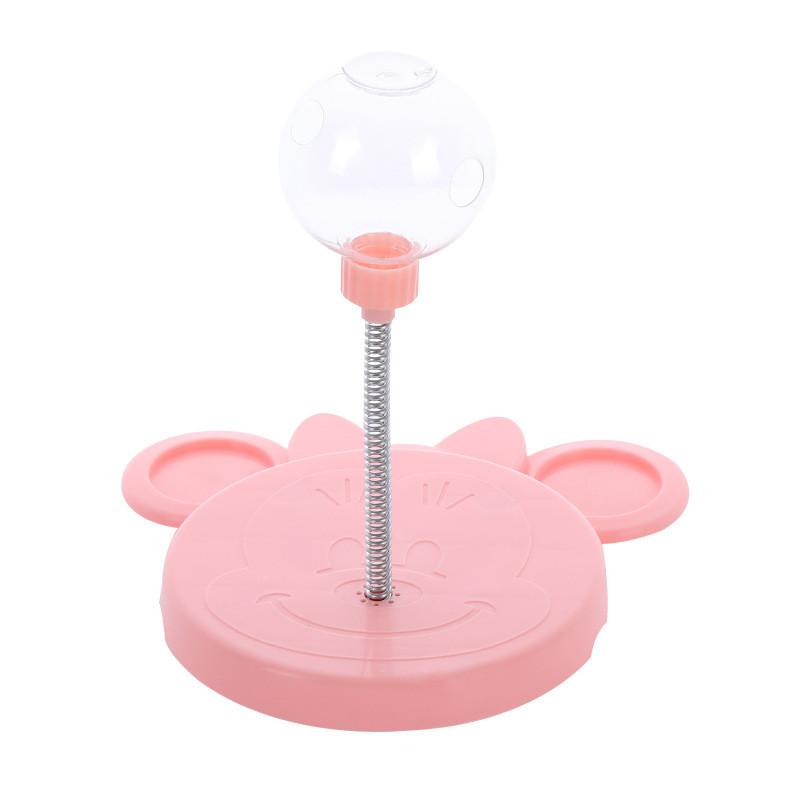 Игрушка-мячик для питомцев с дозатором корма для кошек и маленьких собак Интерактивное развитие Pink Mickey