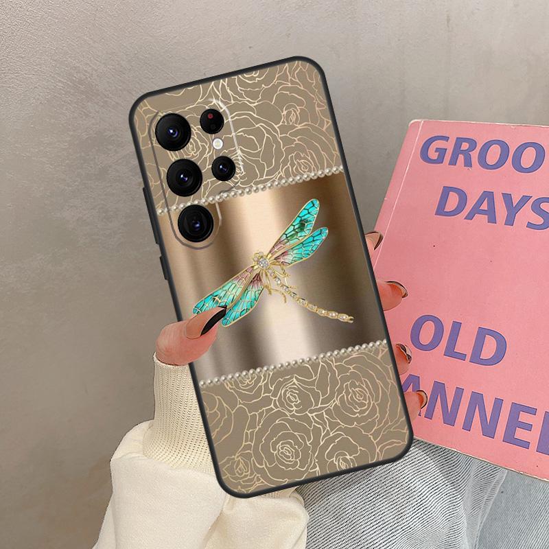 Floral Colorful Dragonfly Case For Samsung Galaxy S24 FE S21 FE S20 S22 S23 S25 Ultra S9 S10 Plus S25 FE Cover Coque