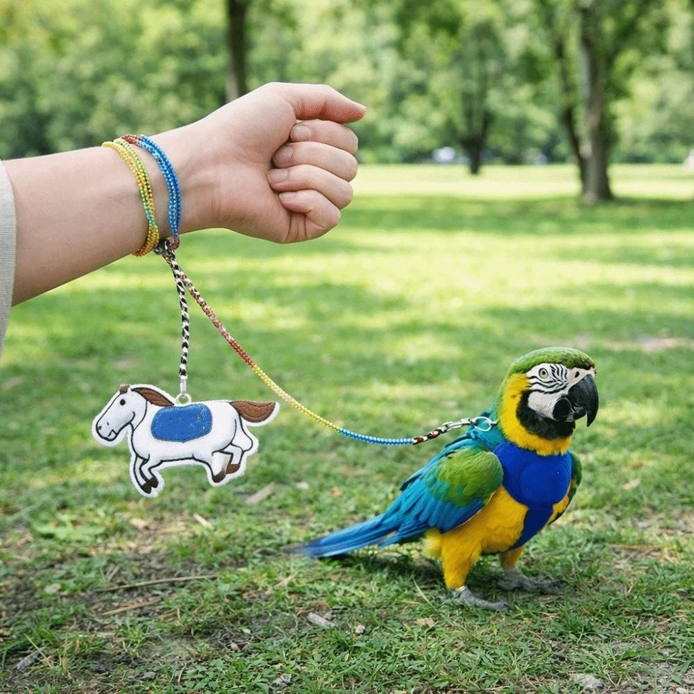 Anti-Bite Bird Harness Leash Adjustable Anti-flying Bird Training Rope Lightweight Elastic Rope Parrot Traction Rope